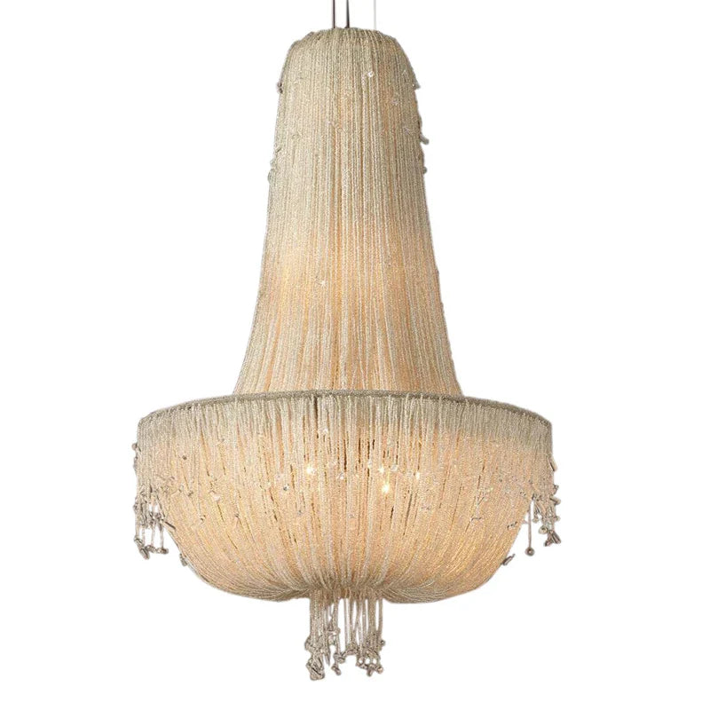 Afralia™ Tassel Crystal Pendant Chandelier for Luxury Living Room Villa Bedroom