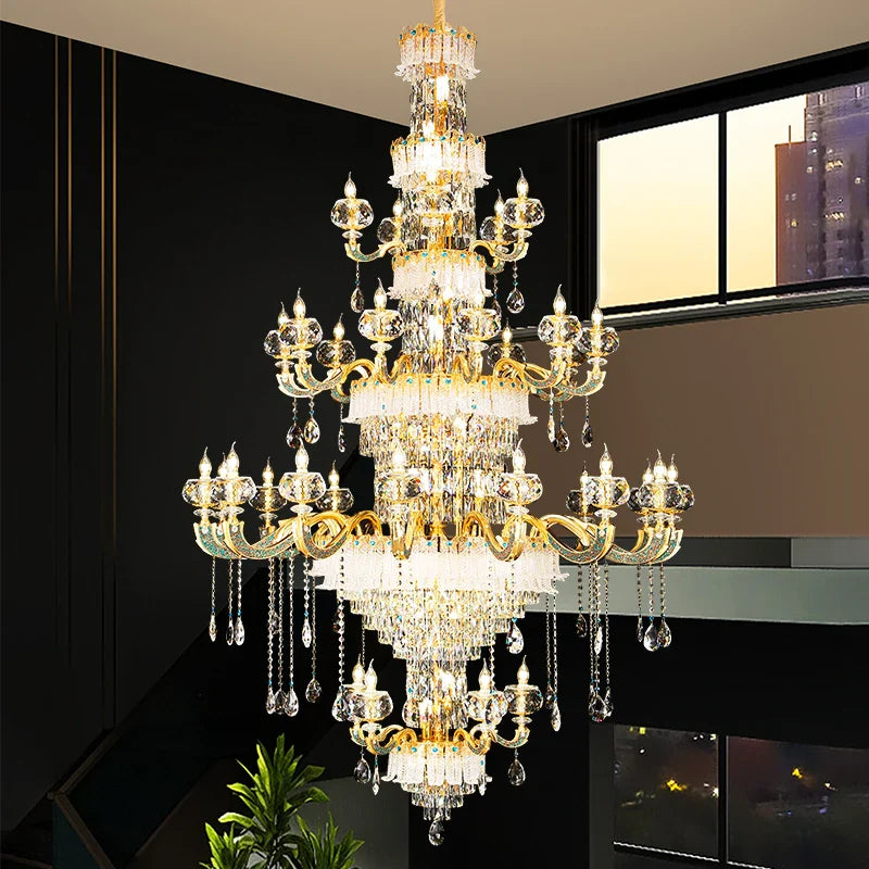 Afralia™ Crystal Living Room Chandelier - Elegant Lighting for Home, Hotel, and Restaurant