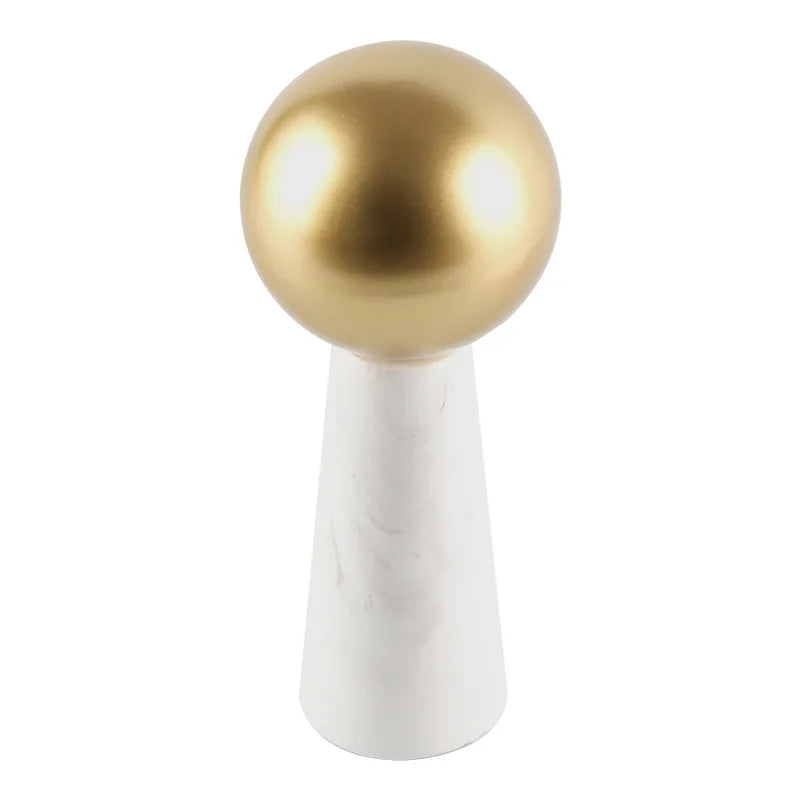 Afralia™ Golden Ball Marble Cone Metal Spherical Ornaments