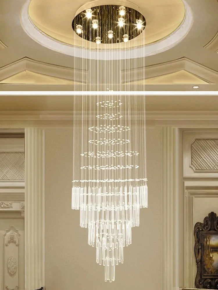 Afralia™ Crystal Chandelier: Modern Nordic LED Pendant Light for Kitchen Living Room Staircase