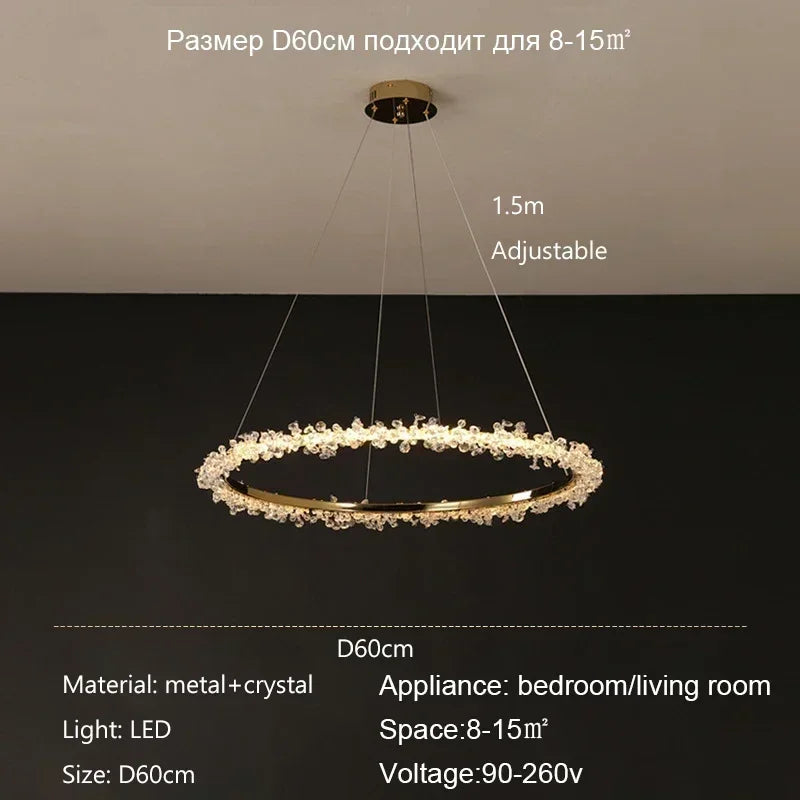 Afralia™ Crystal Pendant Chandelier Modern Luxury Interior Decoration Lighting