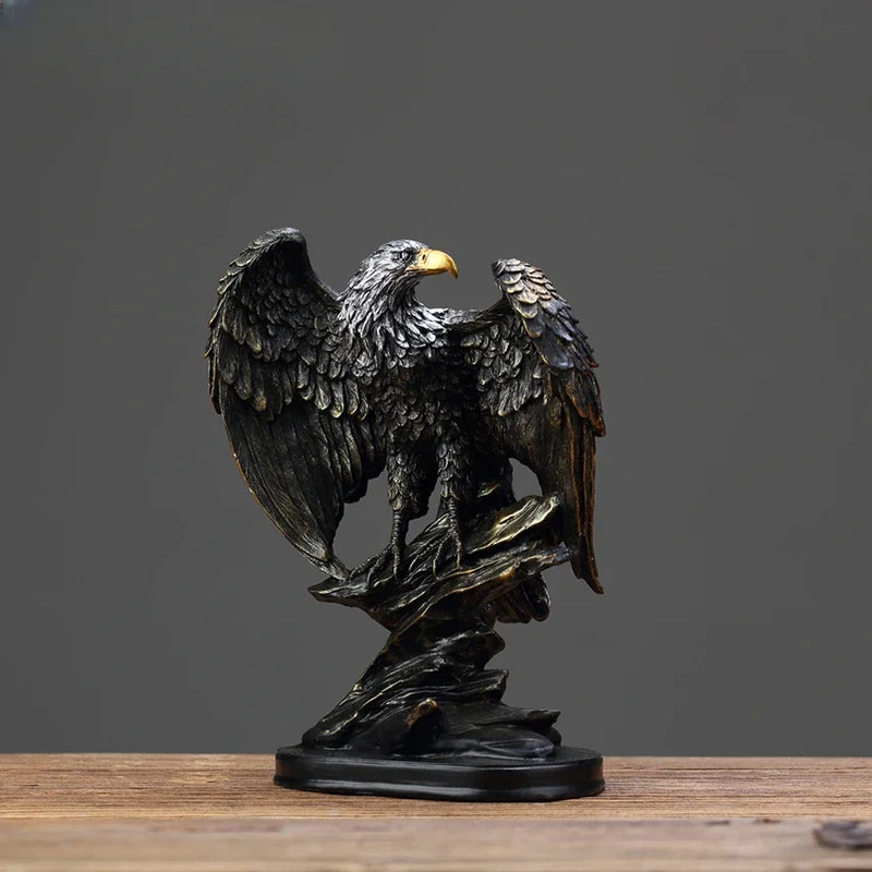 Afralia™ Eagle Statue Resin Ornament for Home and Office Decor, Symbolizing Wealth and Power