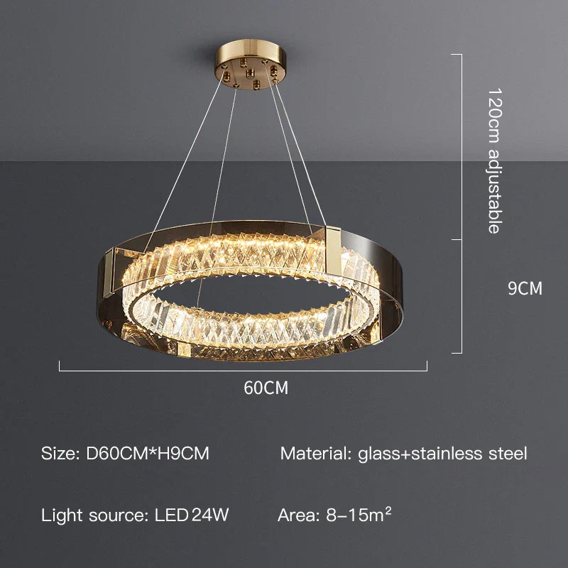 Afralia™ Nordic Crystal LED Ceiling Chandelier for Bedroom Living Room Kitchen