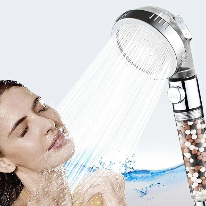 Afralia™ High Pressure Shower Head Set with Metal Panel and Negative Ion Filter