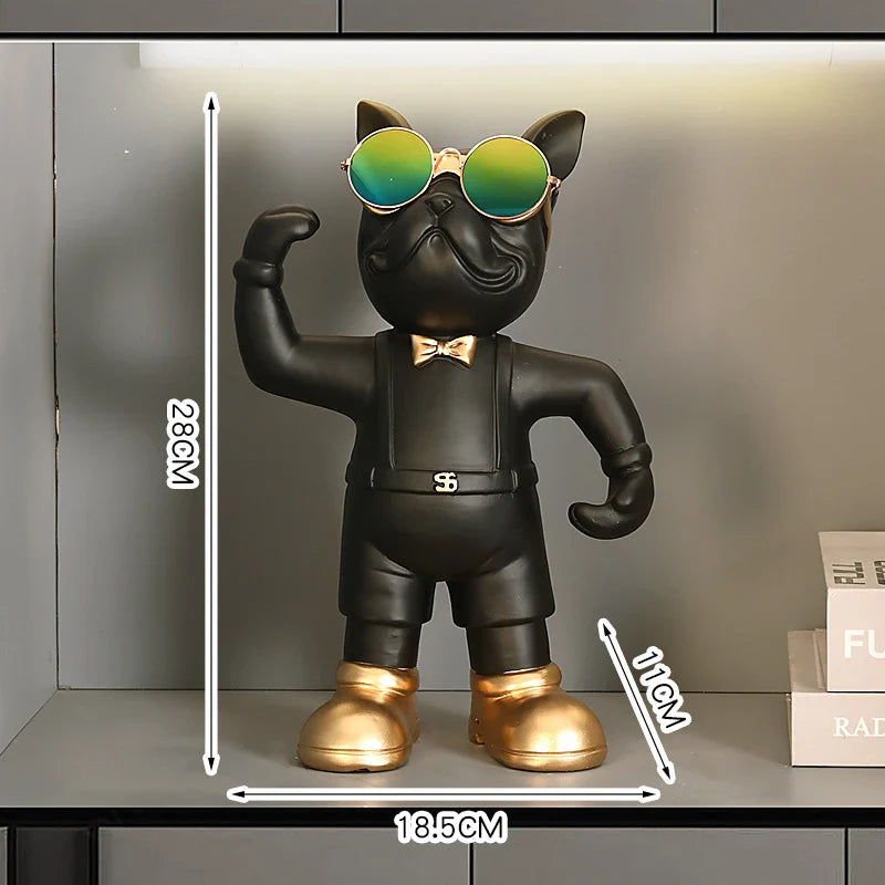 French Bulldog Wine Holder Resin Wine Rack for Home & Office by Afralia™