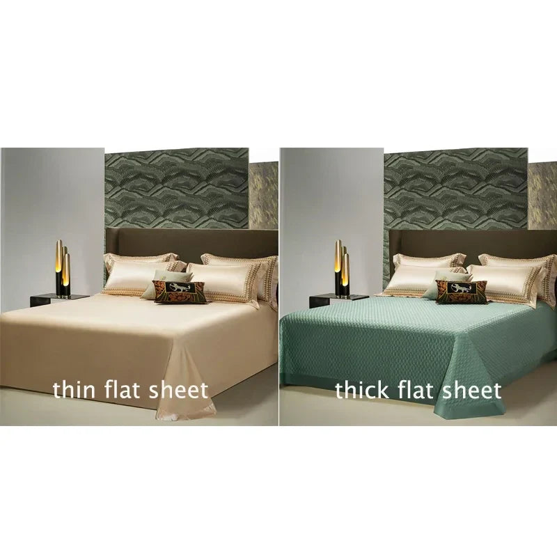 Afralia™ 1200TC Egyptian Cotton Embroidery Bedding Set - Queen King Size Bedlinens