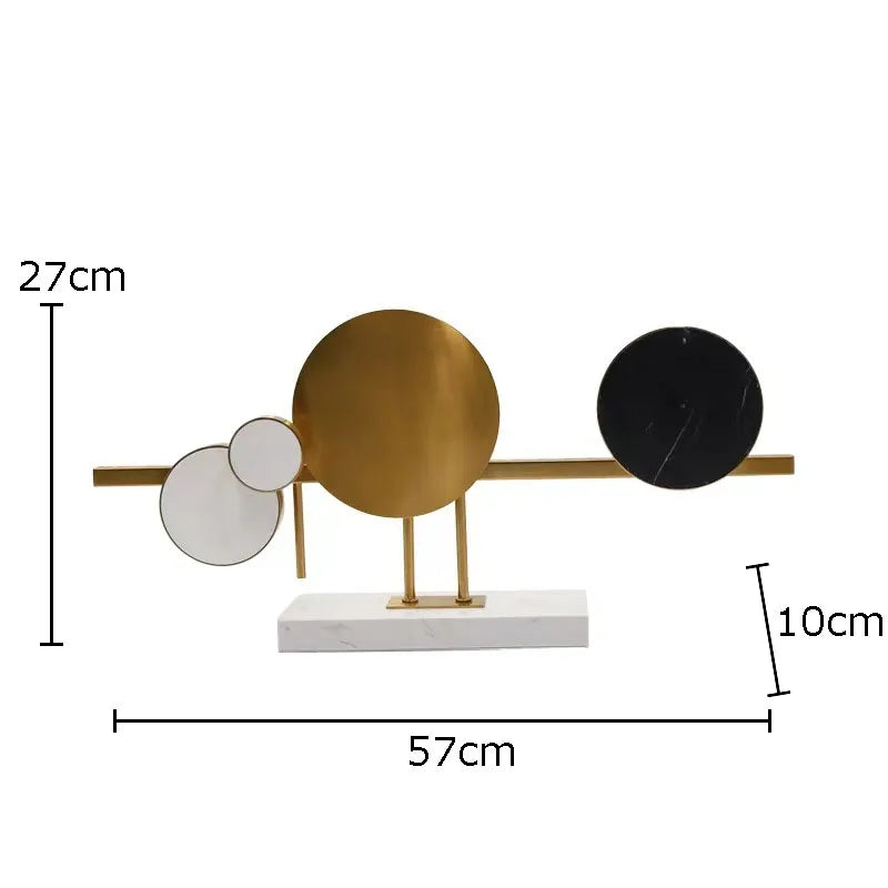 Afralia™ Circular Marble Sculpture on Base for Desk Decoration & Room Aesthetics