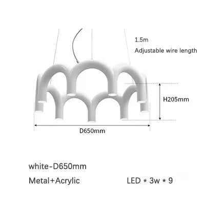 Afralia™ Blue Metal Arch Chandelier Pendant Light - Modern Design for Home Décor