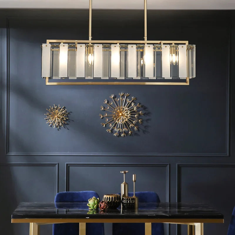 Afralia™ Glass Restaurant Chandelier: Modern Luxury Led Lighting Fixture for Living Room Home Decor