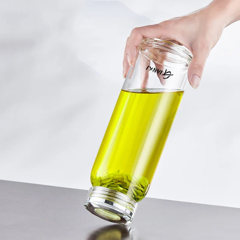 Afralia™ Glass Tea Bottle with Strainer and Lid