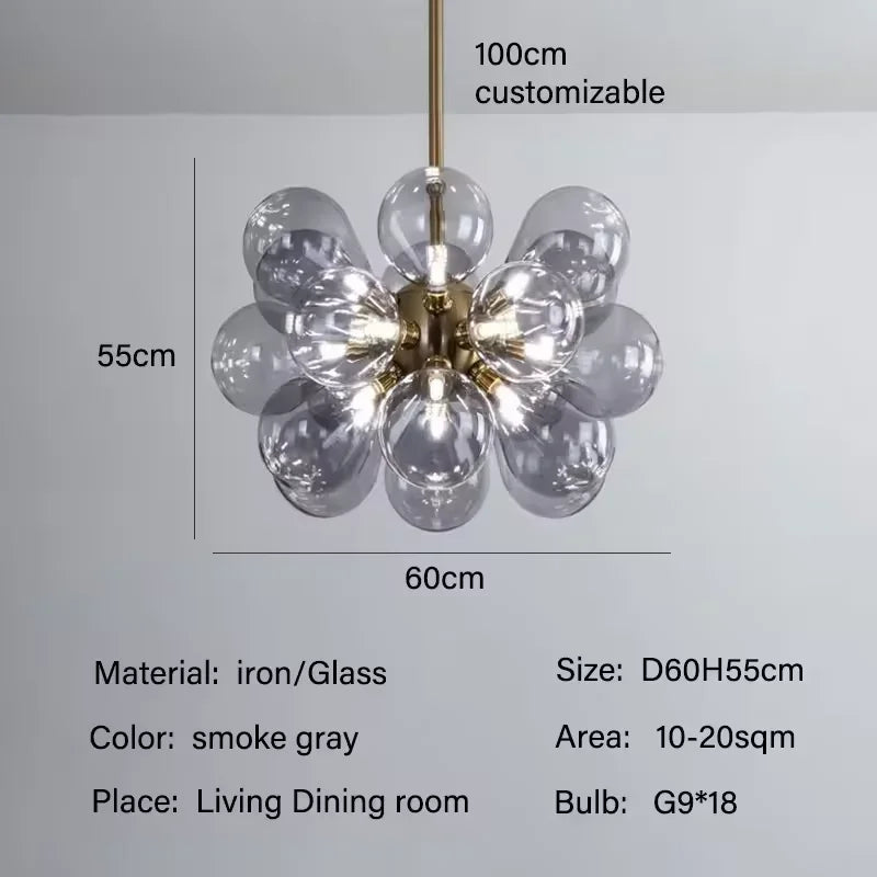 Afralia™ Nordic Molecular Bubble Glass Pendant Light
