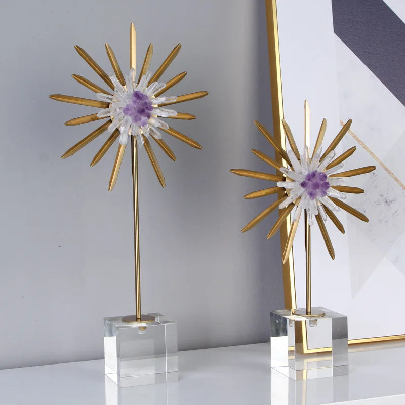 Afralia™ Nordic Sunflower Crystal Living Room Decor for a Luxe Villa Hotel Ambiance