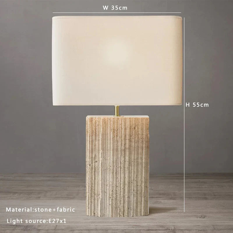 Afralia™ Large Brown Stone Fabric Table Lamp for Home Decoration in Living Room or Bedroom