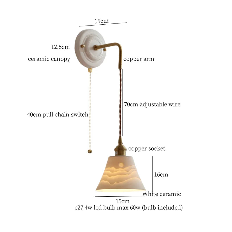 Afralia™ Polka Dot Ceramic LED Wall Lamp Adjustable Wire Interior Wall Sconces