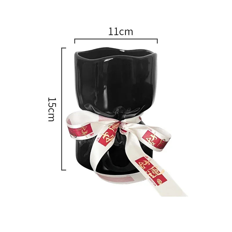 Afralia™ Ceramic Bouquet Vase Desk Decoration Room Aesthetic Decor