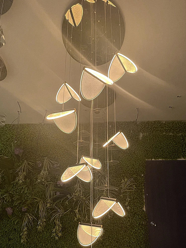 Afralia™ Acrylic Blade Stair Chandelier for Modern Atmosphere in Cafe, Restaurant, and Villa