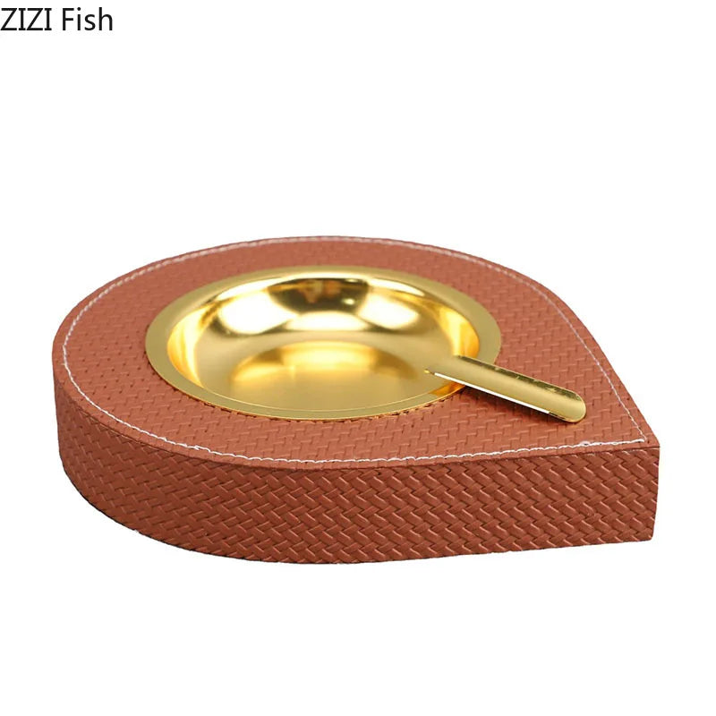 Afralia™ Leather Desktop Ashtray: Stylish Smoking Accessory & Gift