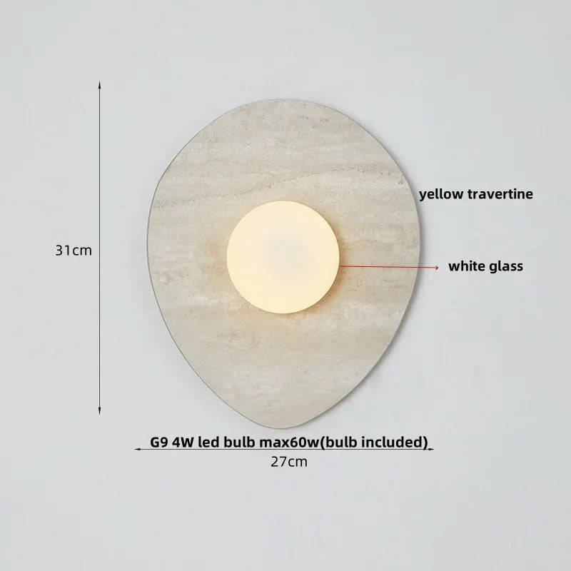 Afralia™ Stone LED Wall Lights White Glass Ball Sconce Lamp for Bedroom & Hallway