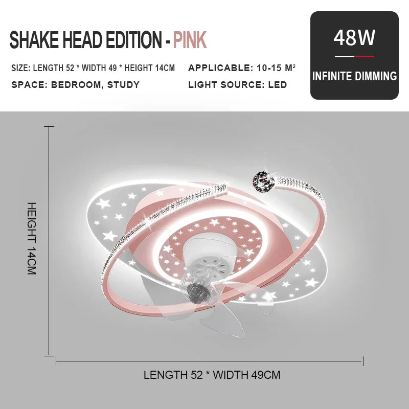 Afralia™ Ceiling Fan Light with 360° Rotation - Quiet & Stylish for Home Décor