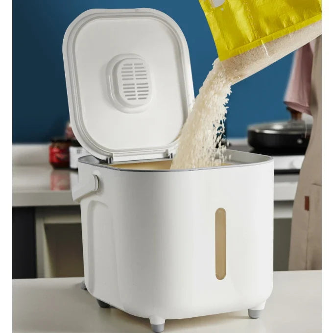 Afralia™ Hermetic Rice Bucket Food Storage Container Cereal Dispenser