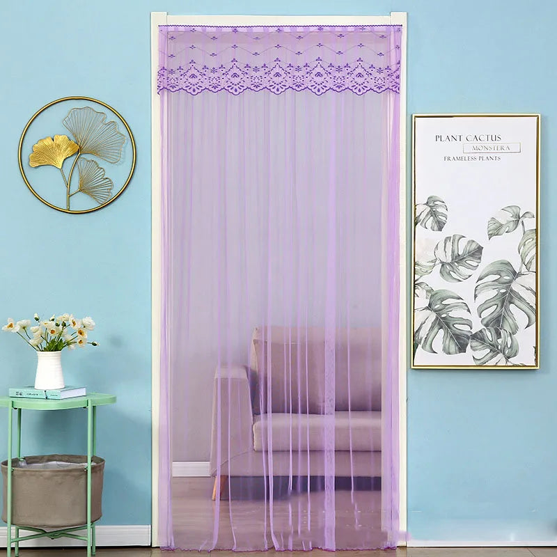 Afralia™ Lace Embroider Summer Insect Net Door Curtain for Living Room and Bedroom