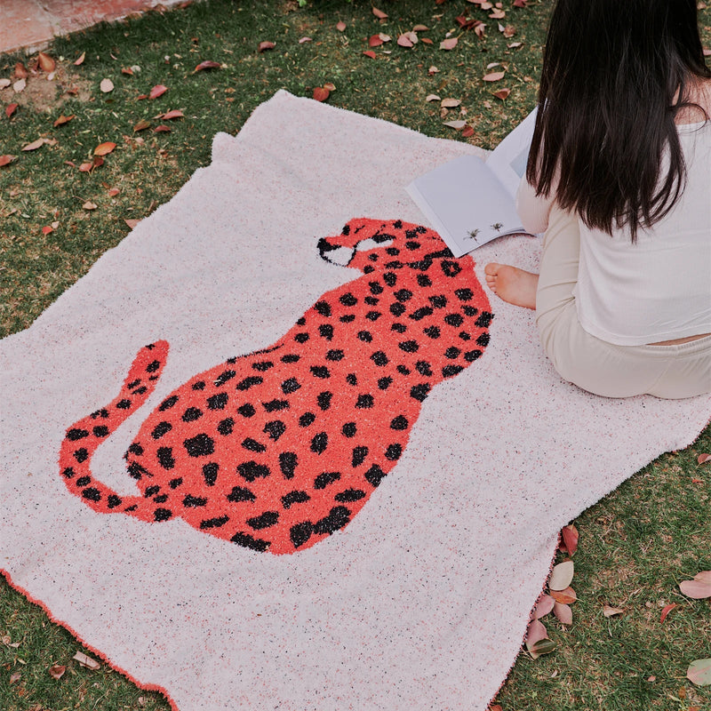 Afralia™ Hairy Furry Leopard Pattern Blanket