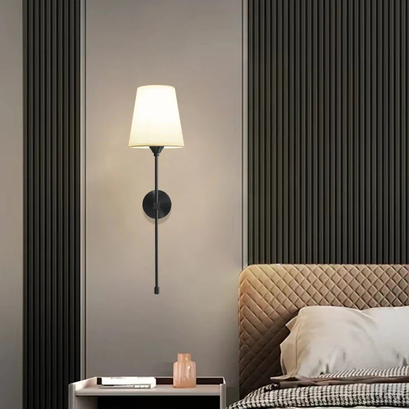 Afralia™ Retro Industrial Wall Lamp with White Shade - Sconce Lighting for Bedroom & Bathroom