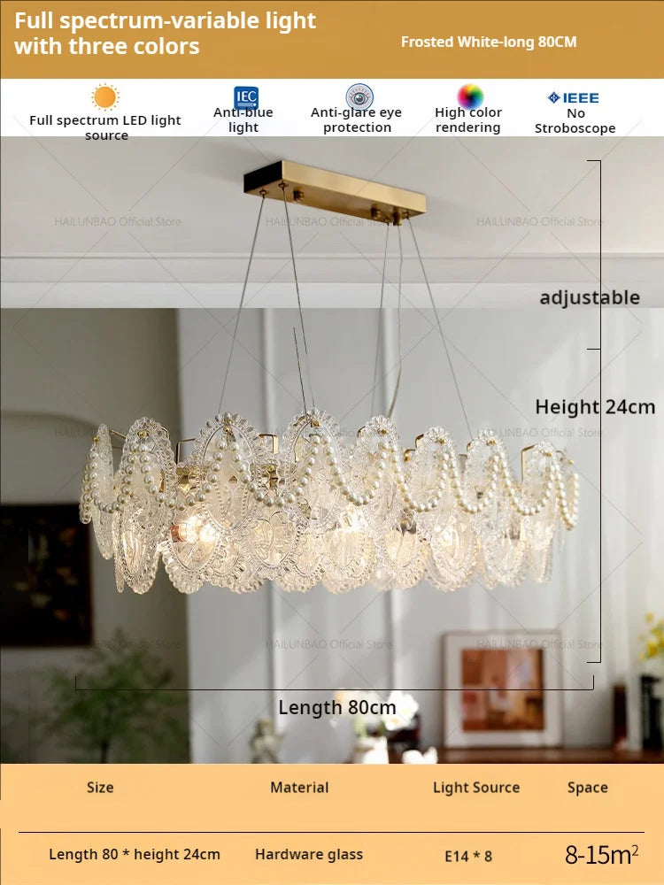 Afralia™ Glass Dining Room Chandelier: Retro French Style for Living & Master Bedroom