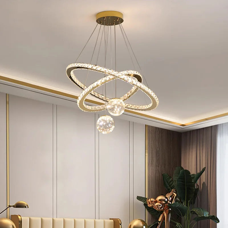Afralia™ Modern LED Pendant Lights Chandelier for Foyer, Villa, and Stairs