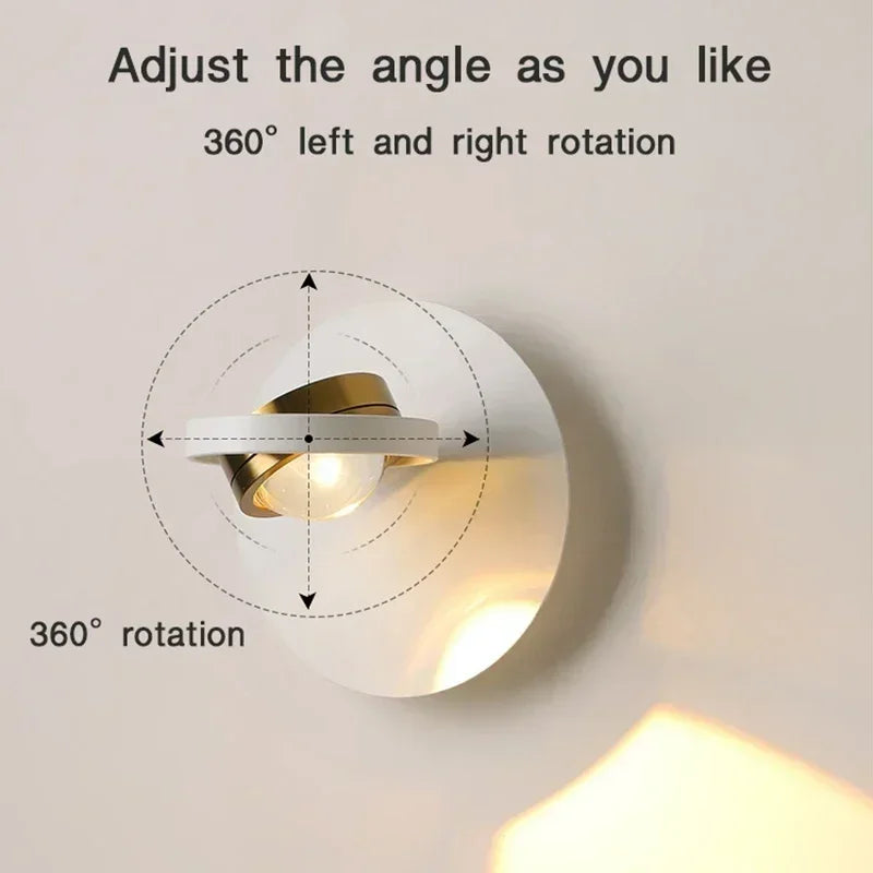 Afralia™ LED Rotatable Wall Lamp for Bedroom Living Room - Modern Indoor Wall Sconces