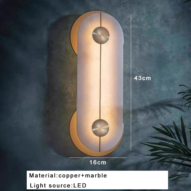 Afralia™ Marble Alabaster Wall Lamp: Elegant Luxury Décor for Home, Hotel, Aisle, Bedside