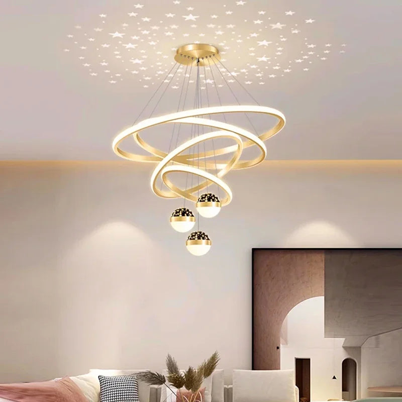 Afralia™ Nordic Dining Pendant Lamp for Living Room Ceiling Chandelier Lighting
