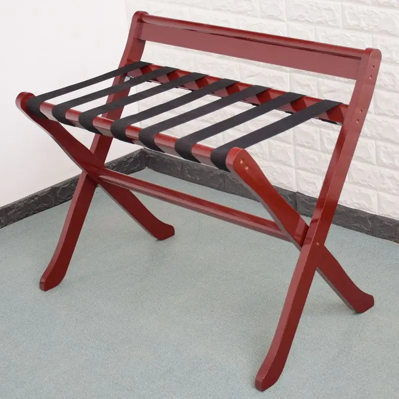 Afralia™ Folding Luggage Rack with Storage Shelf - Heavy-Duty Solution for Guest Room
