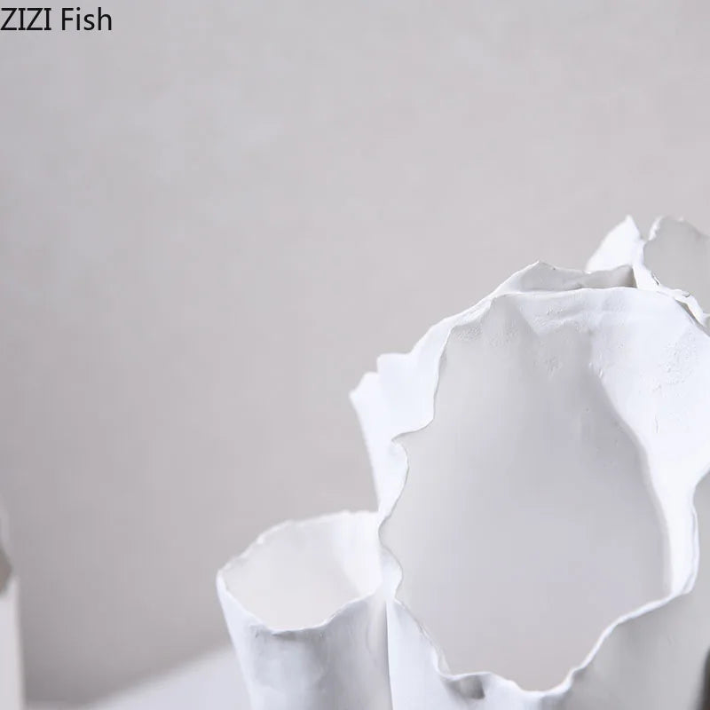 Afralia™ Ceramic Tooth Vase for Table Decor and Flower Arrangement