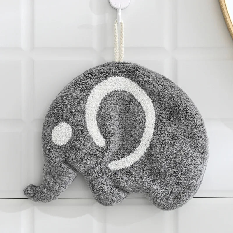 Afralia™ Elephant Hippo Microfiber Children's Hand Towel