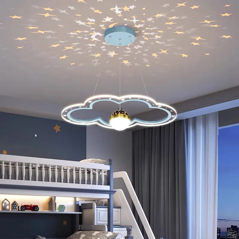 Afralia™ Cloud Flower LED Chandelier: Modern Starry Sky Decor for Kid's Bedroom and Study Hall