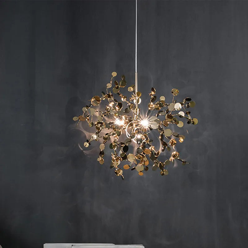 Afralia™ Stainless Steel Chandelier Pendant Lamp LED Dining Table Lighting Fixture