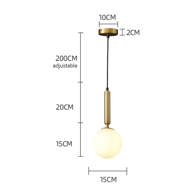 Afralia™ Modern Glass Ball Gold Chandelier Pendant Lamp