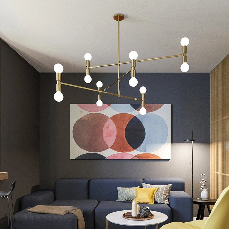 Afralia™ Nordic Iron Herringbone Pendant Light with Glass Ball Bubble for Modern Living Spaces