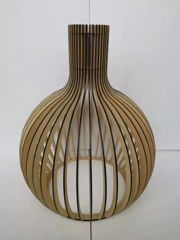 Afralia™ Wooden Bird Cage Pendant Lamp - Nordic Ceiling Hanging Light for Dining Room