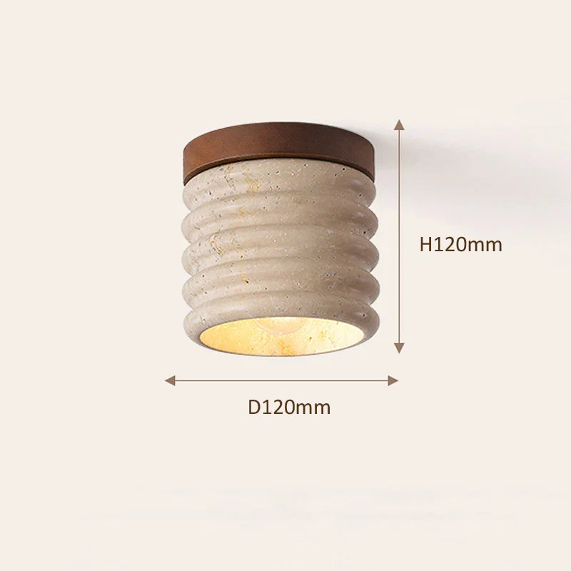 Afralia™ Yellow Marble Downlight Stone Ceiling Light for Foyer, Restaurant, Hotel & Balcony