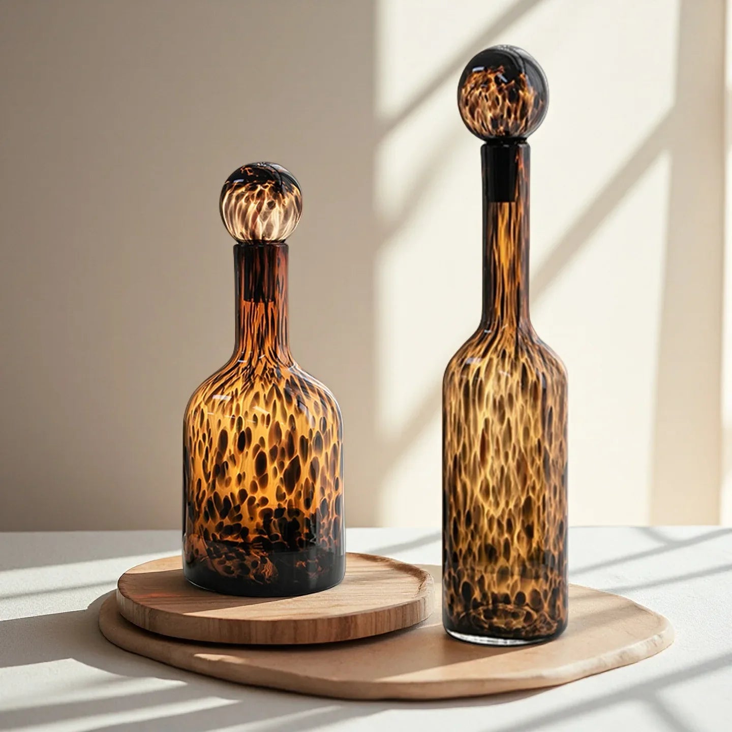 Afralia™ Leopard Print Glass Vase: Stylish Terrarium & Home Decor Accessory