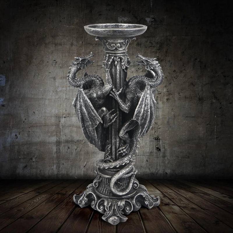 Afralia™ Dragon Candlestick Sculptures: Vintage Table Decor for Home & Office.