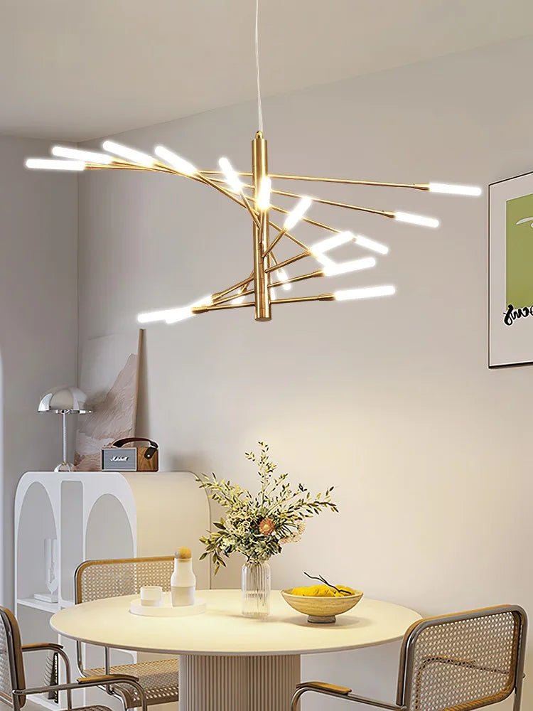 Afralia™ Fireworks LED Chandelier Light for Indoor Living Dining Bedroom Hall Decor