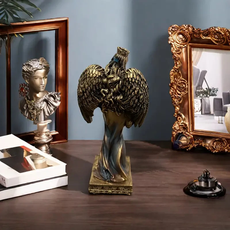 Afralia™ Greek Goddess Fortune Figurine - Wealth Sculpture Home Office Decor Gift