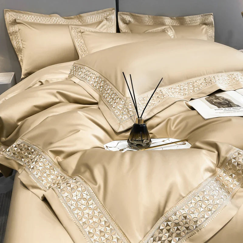 Afralia™ Luxury Embroidered 4-Piece Bedding Set