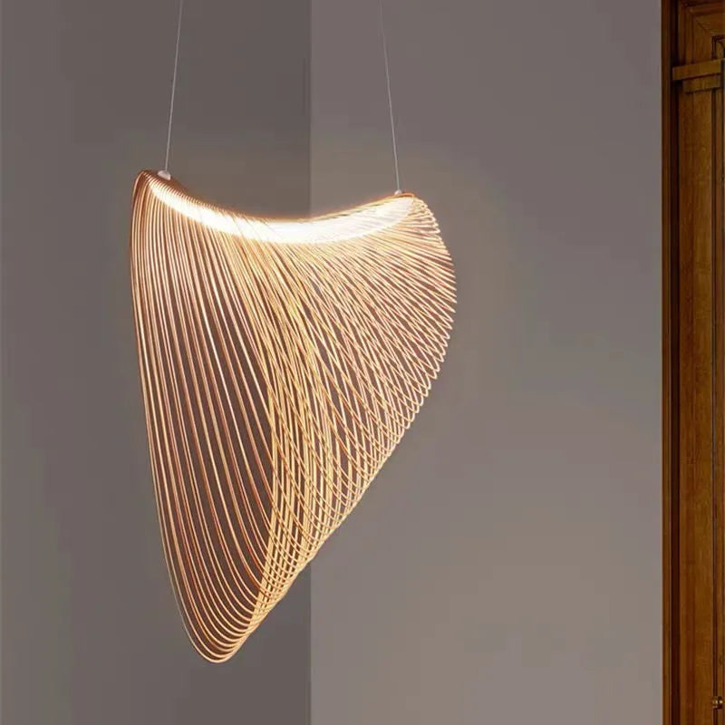 Afralia™ Snail Wooden LED Pendant Light for Foyer, Restaurant, Bedroom - Adjustable Hanging Lamp