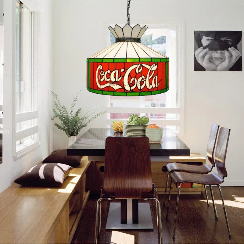 Afralia™ Mediterranean Tiffany Stained Glass Pendant Light for Dining Room and Kitchen