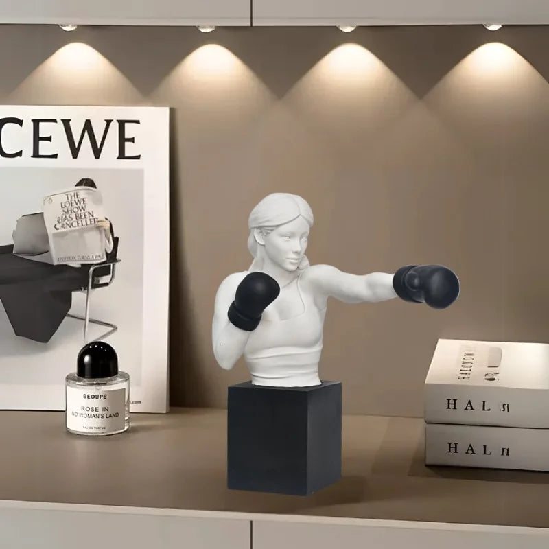 Afralia™ Boxer Resin Statue: Abstract Movement Figure Ornament for Home Decor