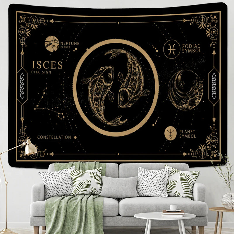 Afralia™ Constellation Tarot Tapestry Wall Hanging for Home Décor vibes and Witchy Aesthetics